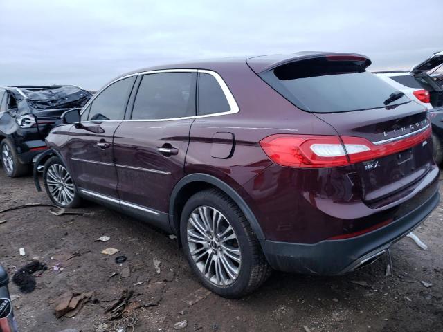 2LMPJ8LR0HBL38738 - 2017 LINCOLN MKX RESERVE برغندي صورة 2