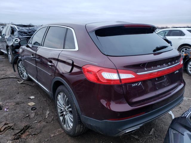 2LMPJ8LR0HBL38738 - 2017 LINCOLN MKX RESERVE برغندي صورة 6
