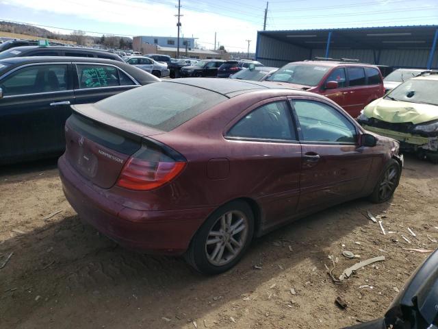 8WDBRN40J73A43411 - 2003 MERCEDES-BENZ C-CLASS MAROON photo 3