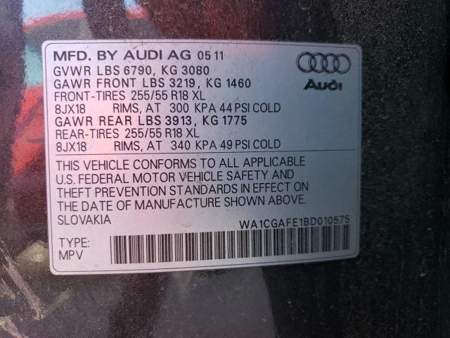 WA1CGAFE1BD010575 - 2011 AUDI Q7 PREMIUM BLACK photo 13