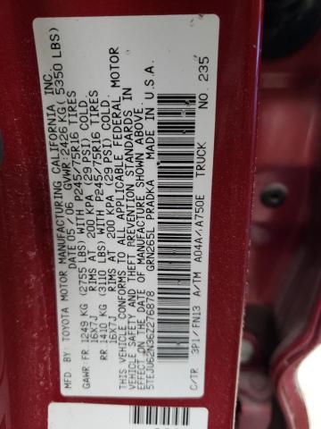 5TEJU62N36Z276878 - 2006 TOYOTA TACOMA DOUBLE CAB PRERUNNER RED photo 13