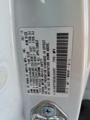 5J6TF3H53DL005897 - 2013 HONDA CROSSTOUR EXL თეთრი ფოტო 12