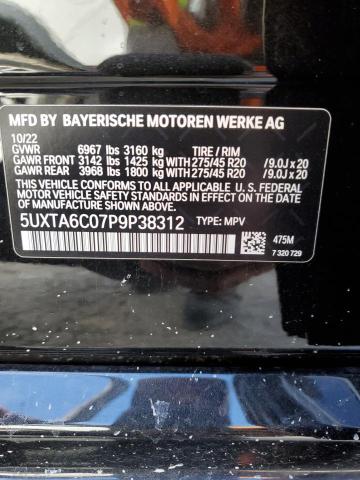 5UXTA6C07P9P38312 - 2023 BMW X5 XDRIVE45E BLACK photo 13