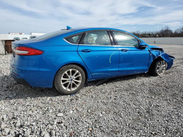 3FA6P0HD7LR135127 - 2020 FORD FUSION SE BLUE photo 3