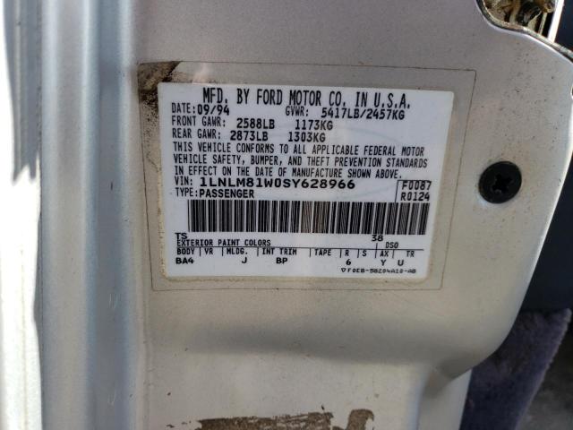 1LNLM81W0SY628966 - 1995 LINCOLN TOWN CAR EXECUTIVE GRAY photo 12