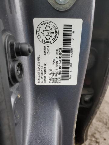 2HGFB2E52EH029038 - 2014 HONDA CIVIC LX GRAY photo 12