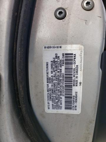 2T1CF22P1YC353091 - 2000 TOYOTA CAMRY SOLA SE SILVER photo 12