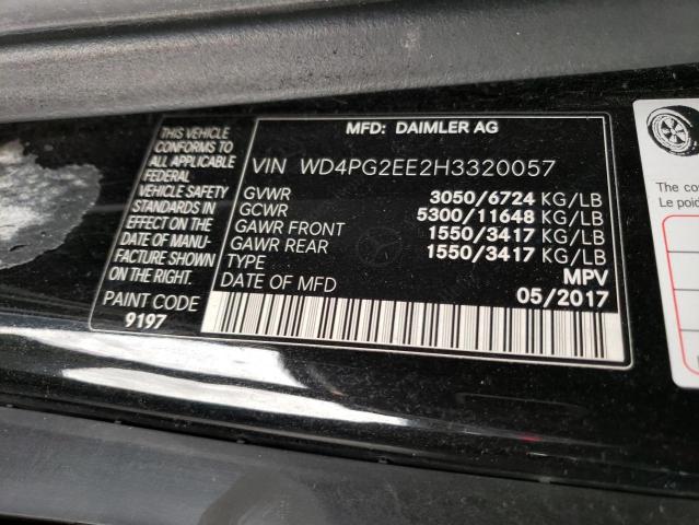 WD4PG2EE2H3320057 - 2017 MERCEDES-BENZ METRIS BLACK photo 12