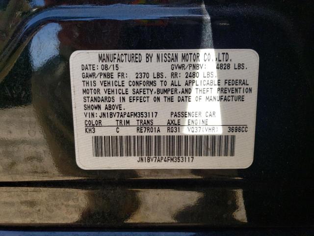 JN1BV7AP4FM353117 - 2015 INFINITI Q50 BASE BLACK photo 12