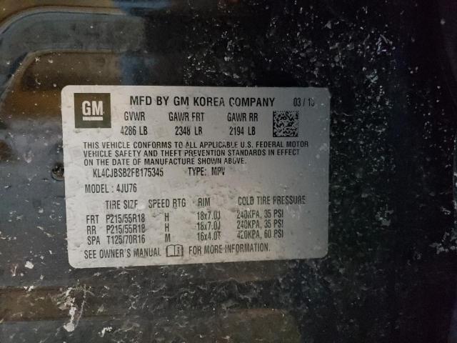 KL4CJBSB2FB175345 - 2015 BUICK ENCORE CONVENIENCE Grafit foto 12