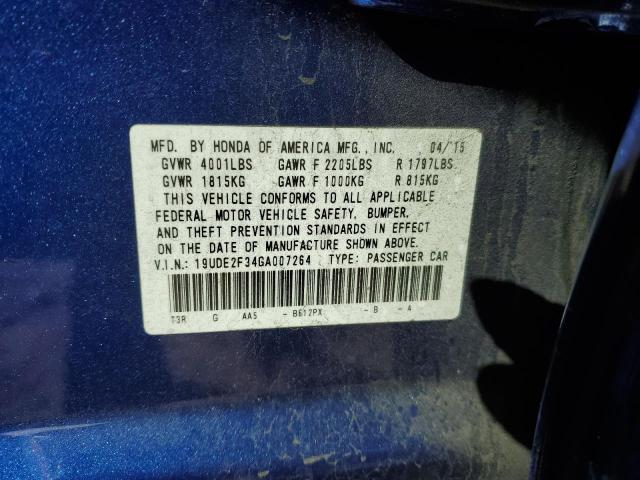 19UDE2F34GA007264 - 2016 ACURA ILX BASE WATCH PLUS BLUE photo 12