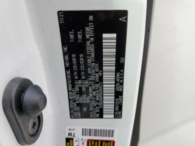 5TDGZRAH5NS094572 - 2022 TOYOTA HIGHLANDER XLE WHITE photo 13