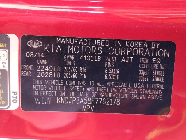 KNDJP3A58F7762178 - 2015 KIA SOUL + RED photo 13