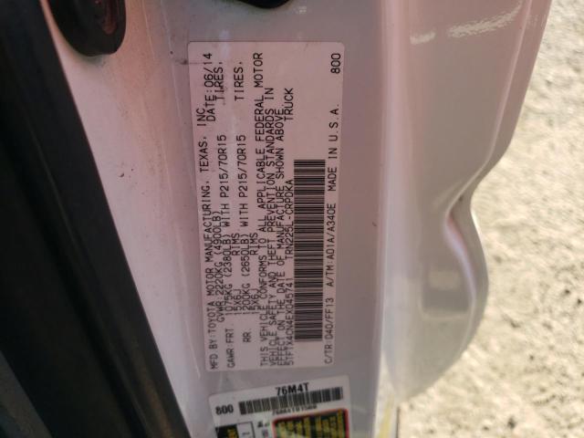 5TFTX4CN4EX045741 - 2014 TOYOTA TACOMA ACCESS CAB თეთრი ფოტო 13