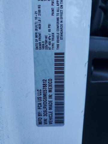 3C6LRVDG6ME578812 - 2021 RAM PROMASTER 2500 HIGH WHITE photo 13