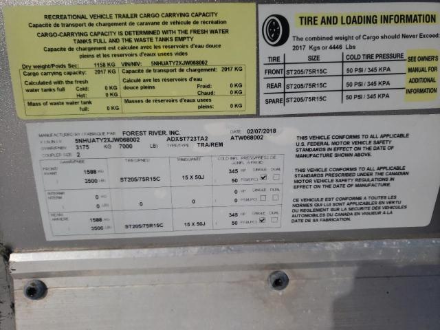 5NHUATY2XJW068002 - 2018 UTILITY TRAILER Gümüş foto 10