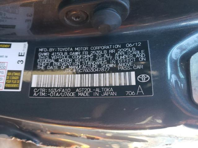 JTKJF5C76D3047877 - 2013 TOYOTA SCION TC ნაცრისფერი ფოტო 13