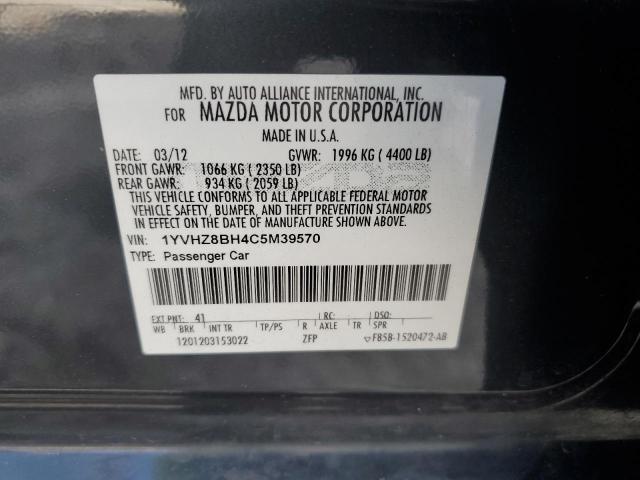 1YVHZ8BH4C5M39570 - 2012 MAZDA 6 I GRAY photo 12