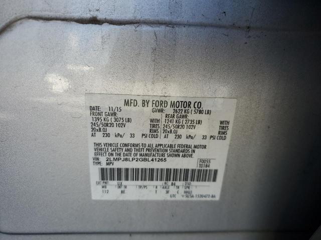 2LMPJ8LP2GBL41265 - 2016 LINCOLN MKX RESERVE 银色 照片 12