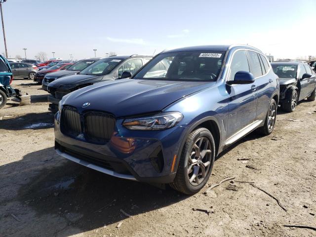 WBX57DP01NN172727 - 2022 BMW X3 XDRIVE30I BLUE photo 1