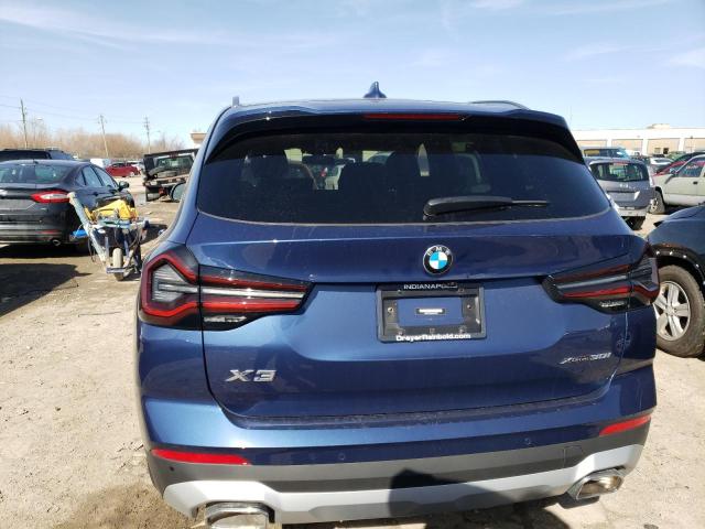 WBX57DP01NN172727 - 2022 BMW X3 XDRIVE30I BLUE photo 6