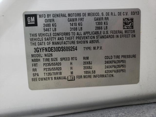 3GYFNDE30DS609264 - 2013 CADILLAC SRX PERFORMANCE COLLECTION Ақ фото 12