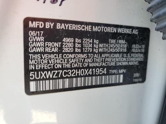 5UXWZ7C32H0X41954 - 2017 BMW X3 SDRIVE28I WHITE photo 13