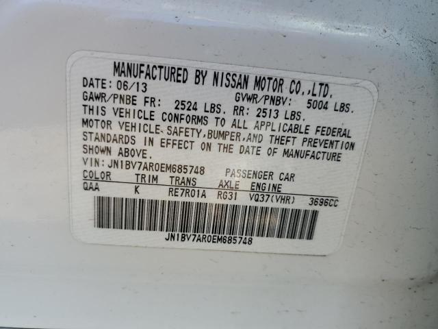 JN1BV7AR0EM685748 - 2014 INFINITI Q50 BASE WHITE photo 13