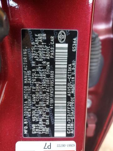 4T1BF1FK5FU953869 - 2015 TOYOTA CAMRY LE RED photo 12