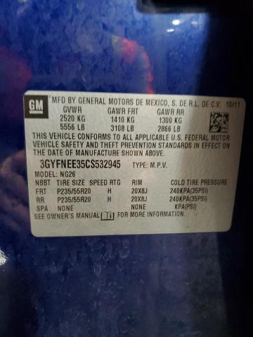 3GYFNEE35CS532945 - 2012 CADILLAC SRX PERFORMANCE COLLECTION ლურჯი ფოტო 12