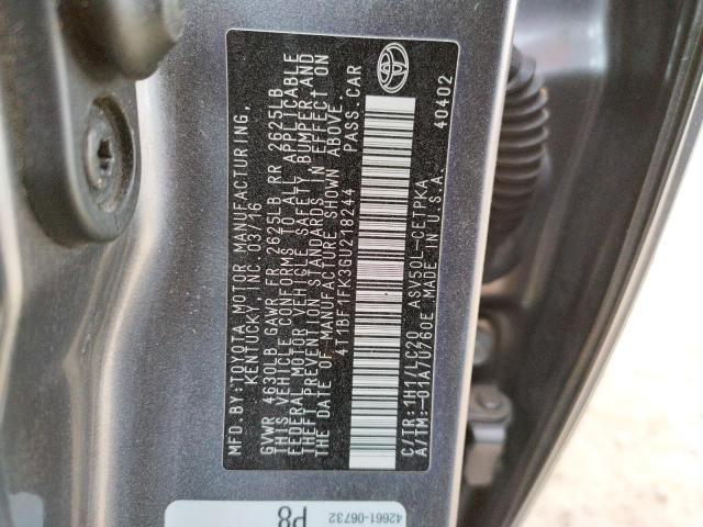 4T1BF1FK3GU218244 - 2016 TOYOTA CAMRY LE ნაცრისფერი ფოტო 13