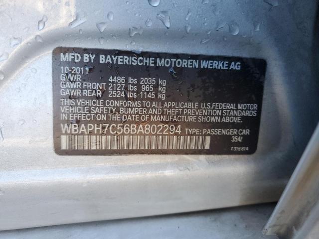 WBAPH7C56BA802294 - 2011 BMW 328 I SILVER photo 12