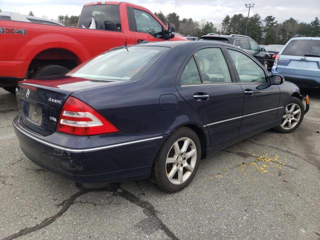 WDBRF92H97F889352 - 2007 MERCEDES-BENZ C 280 4MATIC BLUE photo 3