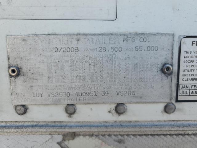1UYVS25304U095139 - 2004 UTILITY TRAILER Ağ foto 10