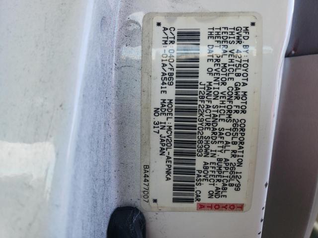 JT2BF22K9Y0258393 - 2000 TOYOTA CAMRY CE WHITE photo 13
