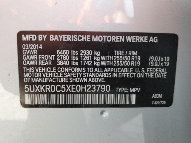 5UXKR0C5XE0H23790 - 2014 BMW X5 XDRIVE35I SILVER photo 13