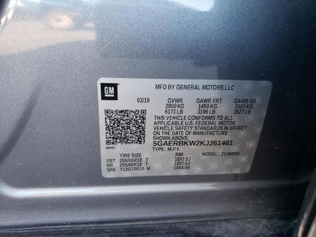 5GAERBKW2KJ261461 - 2019 BUICK ENCLAVE ESSENCE GRAY photo 13