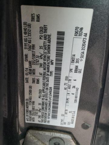 1FMCU9G96EUC24928 - 2014 FORD ESCAPE SE GRAY photo 12