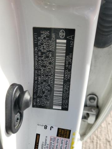 JTDKN3DUXB5352291 - 2011 TOYOTA PRIUS 白色 照片 12