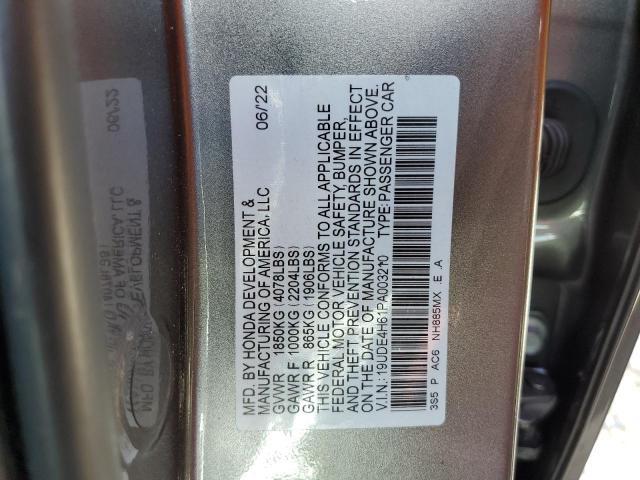 19UDE4H61PA003210 - 2023 ACURA INTEGRA A-SPEC TECH GRAY photo 10