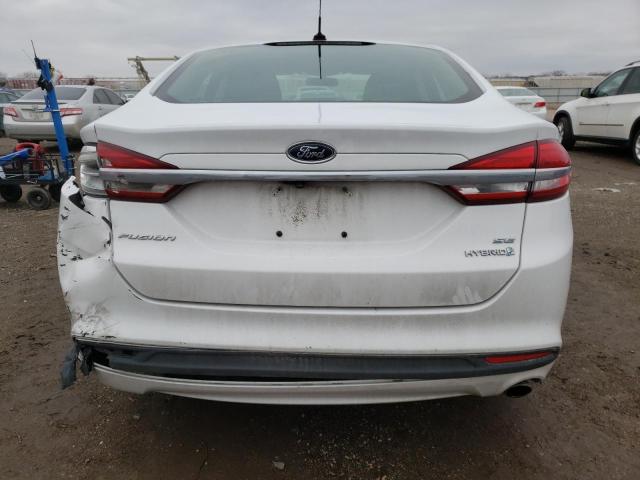 3FA6P0LU3HR355122 - 2017 FORD FUSION SE HYBRID WHITE photo 6