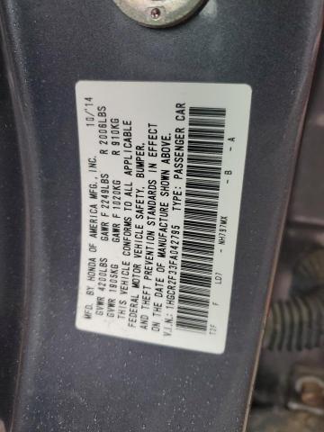 1HGCR2F33FA042795 - 2015 HONDA ACCORD LX GRAY photo 13