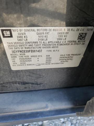 3GYFNCE39FS561437 - 2015 CADILLAC SRX PERFORMANCE COLLECTION Szary zdjęcie 13