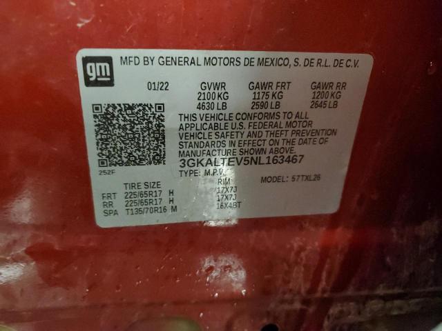 3GKALTEV5NL163467 - 2022 GMC TERRAIN SLE RED photo 14