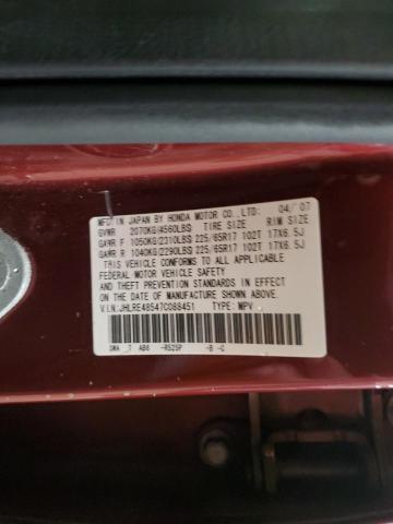 JHLRE48547C088451 - 2007 HONDA CR-V EX RED photo 12