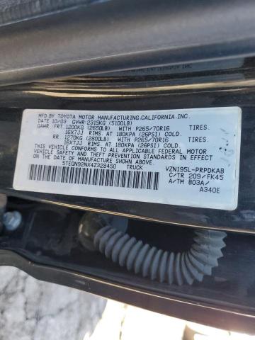 5TEGN92NX4Z328450 - 2004 TOYOTA TACOMA DOUBLE CAB PRERUNNER BLUE photo 12