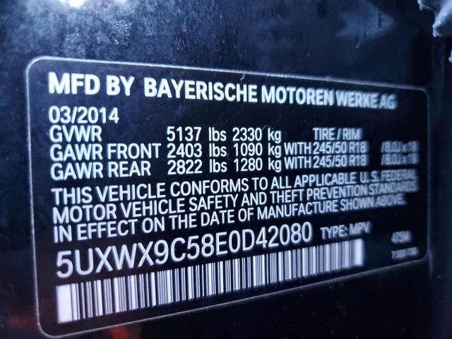 5UXWX9C58E0D42080 - 2014 BMW X3 XDRIVE28I BLACK photo 14