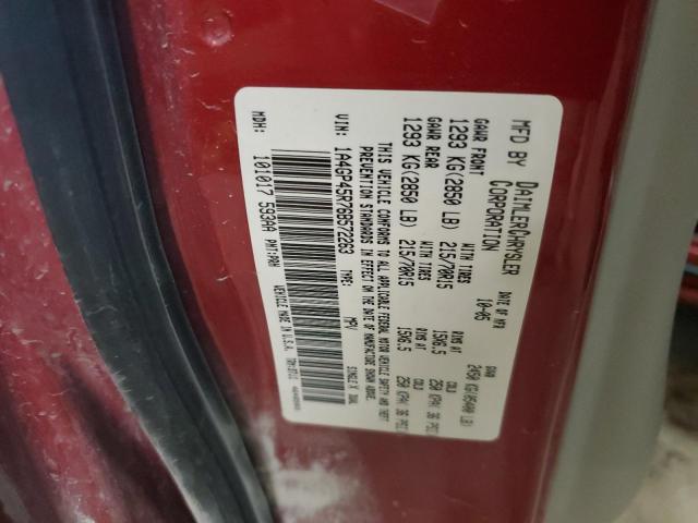 1A4GP45R76B572263 - 2006 CHRYSLER TOWN & COU მუქწითელი ფოტო 13