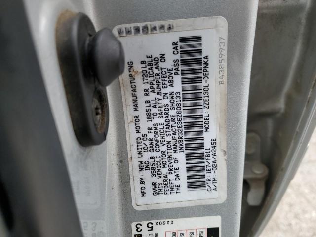 1NXBR32E36Z608133 - 2006 TOYOTA COROLLA CE SILVER photo 12