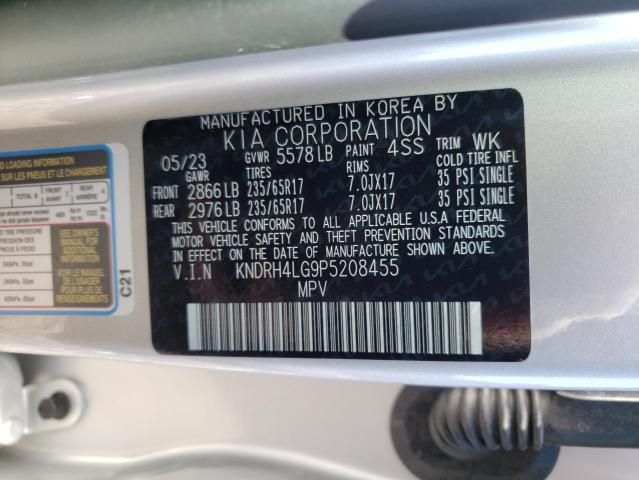 KNDRH4LG9P5208455 - 2023 KIA SORENTO EX SILVER photo 12